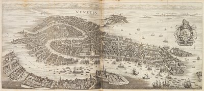Panoráma Velencére. Johann Ludwig Gottfried Newe Archontologia cosmica című művéből, 1646. alkotó: Matthaus the Elder Merian