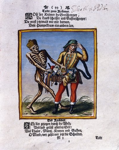 A Halál és a házaló, 1710 körül alkotó: Matthaus Merian