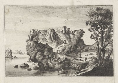 Antropomorf táj egy férfi fej formájában alkotó: Matthaus the Elder (after) Merian