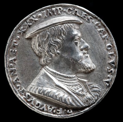 V. Károly, 1500-1558, spanyol király 1516-1556, Szent-római császár 1519 [előlap], 1530. alkotó: Matthes Gebel