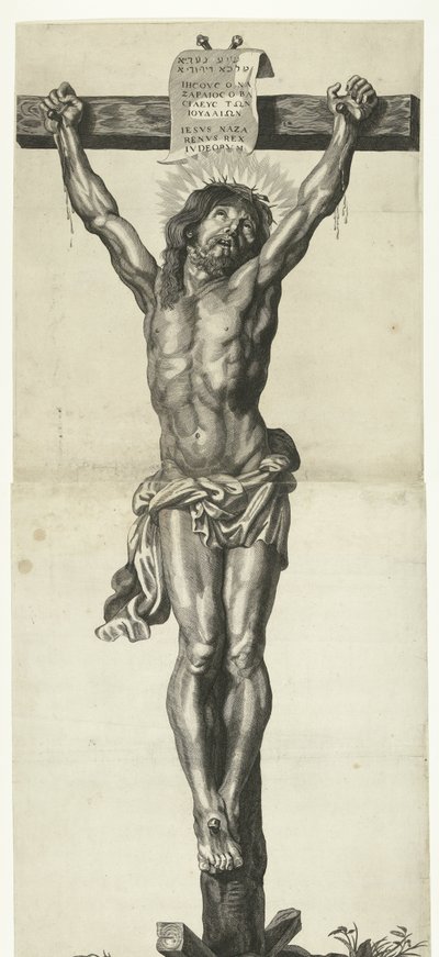 Krisztus a kereszten Ecce Homo, Megfeszített Krisztus, Szűz Mária és János evangélista sorozata alkotó: Mattheus Borrekens