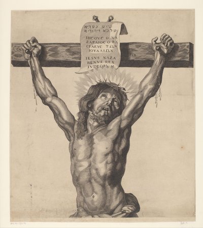 Krisztus a kereszten Ecce Homo, Megfeszített Krisztus, Szűz Mária és János evangélista sorozat (sorozat címe) alkotó: Mattheus Borrekens