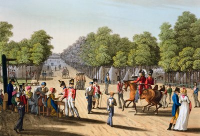 "A brit hadsereg táborozása a Bois de Boulogne-ban", Párizs, 1815 1817 alkotó: Matthew Dubourg