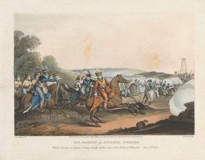 Anglesey márki megsebesült, miközben a nehézlovasság rohamát vezette a waterlooi csata végén, 1815. június 18-án alkotó: Matthew Dubourg