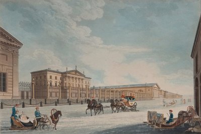 Kilátás a császári bankról és a szentpétervári üzletekről, 1815 alkotó: Matthew Dubourg