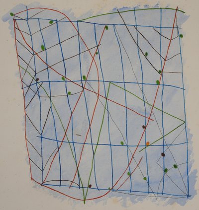 pálcika diagram 2, 2014 (akvarell zsírkréta) alkotó: Matthew Hilton