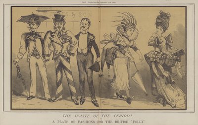 Az időszak pazarlása! vagy, A Plate of Fashions for the British Folly (színes litho) alkotó: Matthew