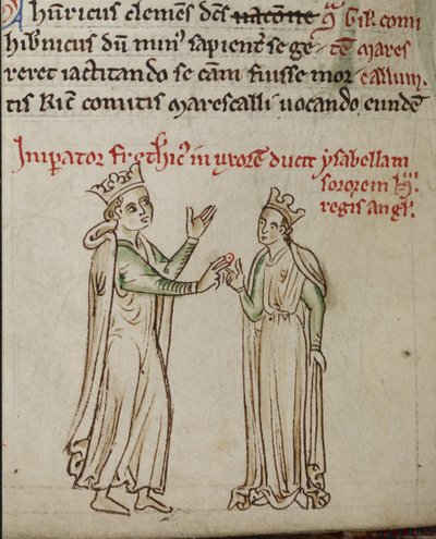 II. Frigyes és Anglia Izabella A Historia Anglorum, Chronica majora című könyvből alkotó: Matthew Paris