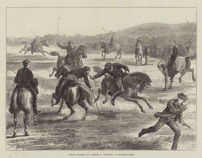 Tisztek, akik Polot játszanak (Jégkorong lóháton) a Woolwich-Commonon alkotó: Matthew White Ridley