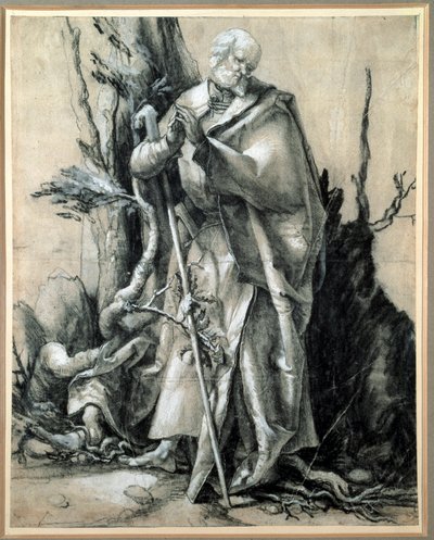 Egy szent a fában Tanulmány (Tintarajz alkotó: Matthias (c.1480 1528) Grunewald