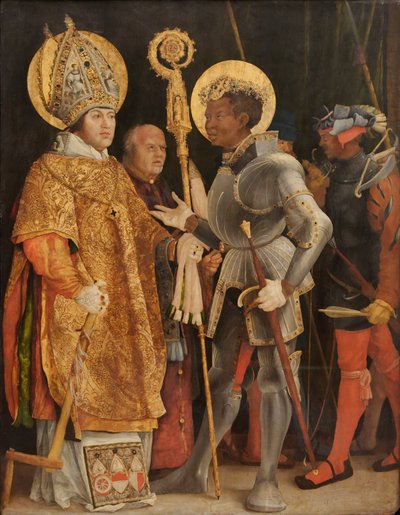 Szent Erasmus és Szent Móric találkozása alkotó: Matthias Grünewald