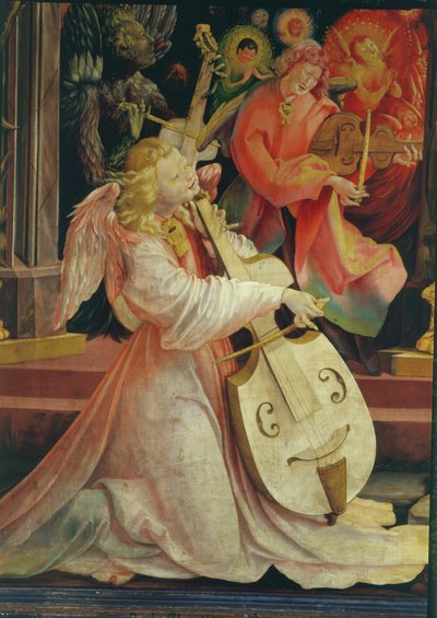 Angyalok koncertje, az Isenheim-oltárról, 1512-1516 körül, olaj, táblarészlet 17670-ből alkotó: Matthias Grünewald