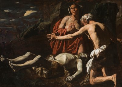 Ádám és Éva Ábel halálát gyászolja, 1632-1635. alkotó: Matthias Stomer