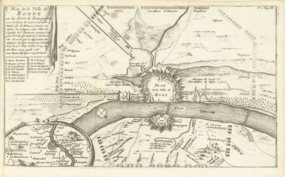 Beleg van Bonn, 1703 Bonne városának és Burgundia erődjének térképe (...) (cím a tárgyon) alkotó: Matthijs Pool (possibly)