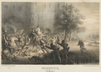 Bulgersteynt a normannok ostromolták, 810 körül Bulgersteyn (A norvégok) (cím a tárgyon) alkotó: Matthijs Willem Gerardus Michielsen