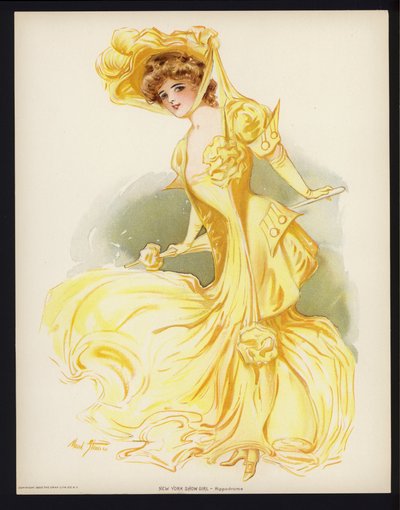 New York Show Girl: Hippodrome (színes litográfia) alkotó: Maud Stumm