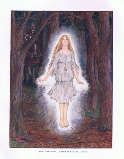 A csodálatos gyermek sztárként költözött, illusztráció a Lady And Fairy Tales, 1914-ből alkotó: Maud Tindal Atkinson