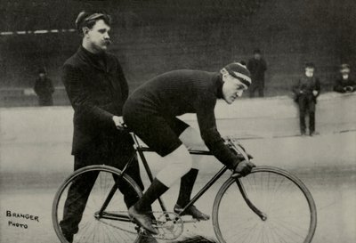 Frank Kramer amerikai kerékpáros portréja ( 1880 alkotó: Maurice-Louis Branger