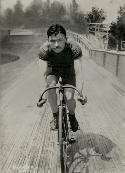 Francois Poulain francia kerékpáros portréja ( 1883 ,  ) (fénykép) alkotó: Maurice-Louis Branger