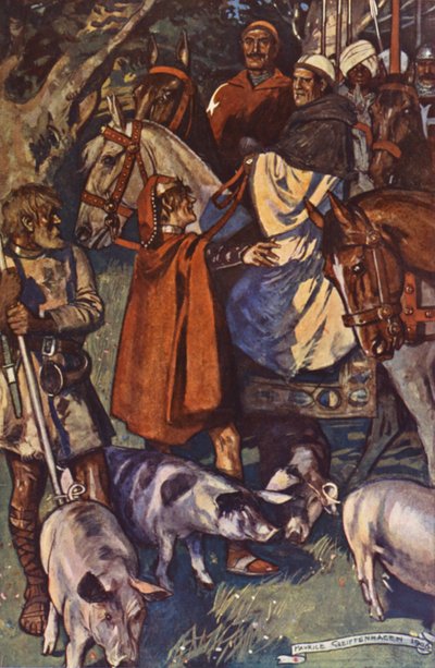 Illusztráció Sir Walter Scott Ivanhoe című művéhez (színes litográfia) alkotó: Maurice (after) Greiffenhagen