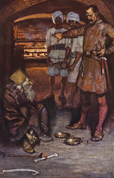 Illusztráció Sir Walter Scott Ivanhoe című művéhez (színes litográfia) alkotó: Maurice (after) Greiffenhagen