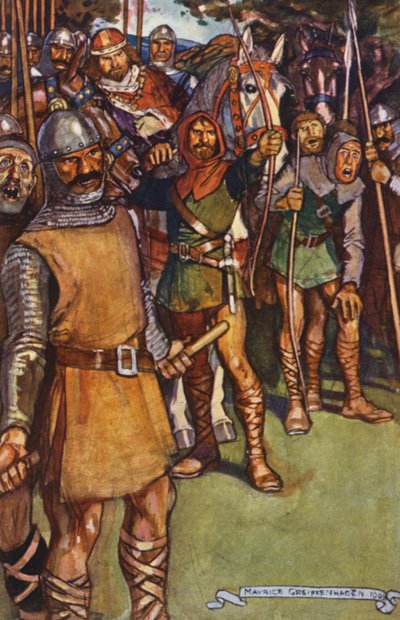 Illusztráció Sir Walter Scott Ivanhoe című művéhez (színes litográfia) alkotó: Maurice (after) Greiffenhagen