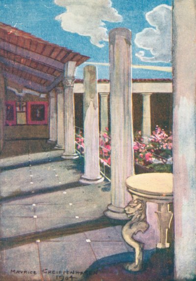 La Casa Dei Vettii, Pompeji (színes litográfia) alkotó: Maurice (after) Greiffenhagen