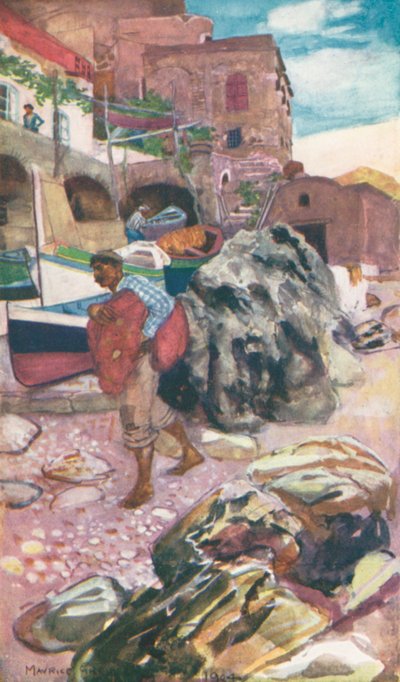 A Piccola Marinán, Capri (színes litográfia) alkotó: Maurice (after) Greiffenhagen