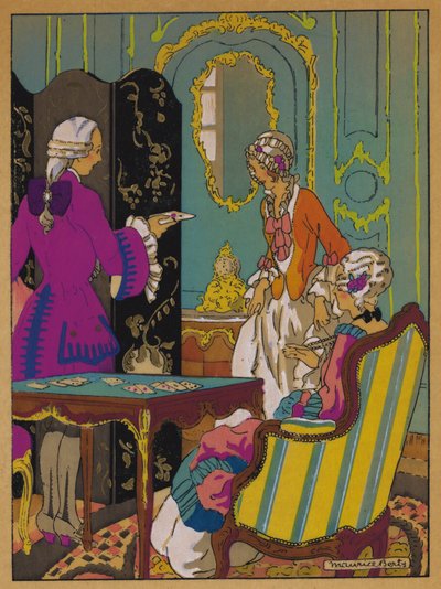 Manon Lescaut illusztrációja a történelemhez (színes litó) alkotó: Maurice Berty