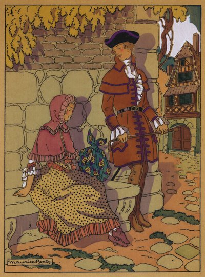Manon Lescaut illusztrációja a történelemhez (színes litó) alkotó: Maurice Berty