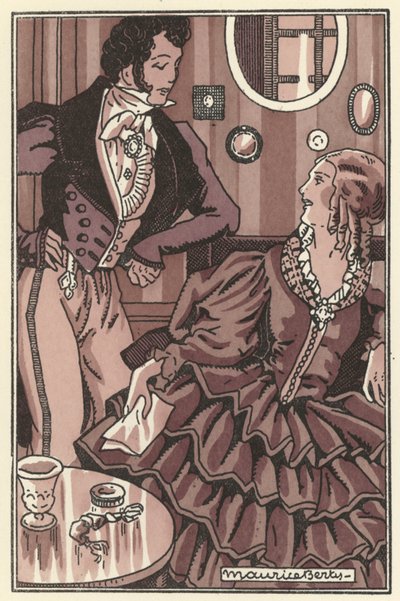 Illusztráció a Scenes de la Vie de Boheme-hez, Henri Murger (litho) alkotó: Maurice Berty