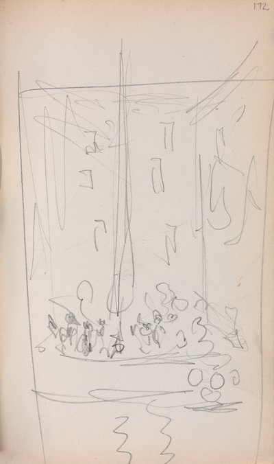 Olasz vázlatfüzet: Hajó figurákkal 172. oldal, 1898-1899. alkotó: Maurice Brazil Prendergast