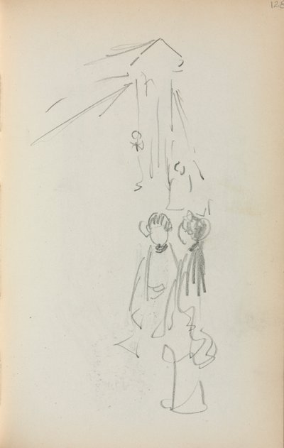 Olasz vázlatfüzet: Ábrák 128. oldal, 1898-1899. alkotó: Maurice Brazil Prendergast