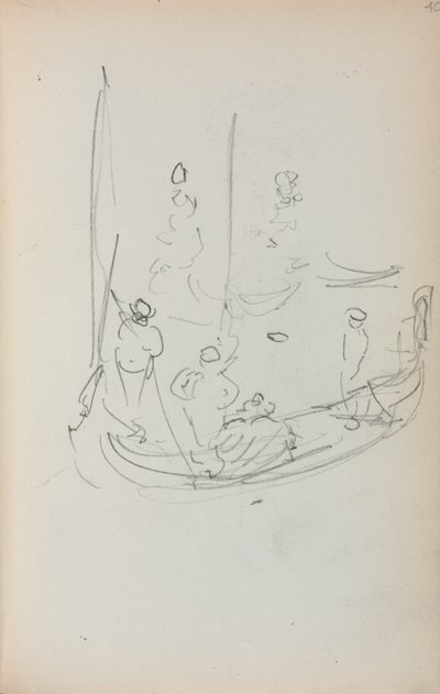 Olasz vázlatfüzet: Gondola 40. oldal, 1898-1899. alkotó: Maurice Brazil Prendergast