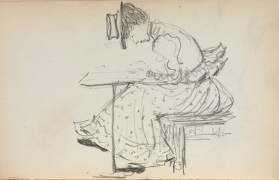 Olasz vázlatfüzet: Ülő nő 107. oldal, 1898-1899. alkotó: Maurice Brazil Prendergast
