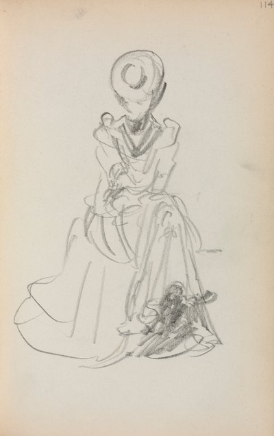 Olasz vázlatfüzet: Ülő nő 114. oldal, 1898-1899. alkotó: Maurice Brazil Prendergast