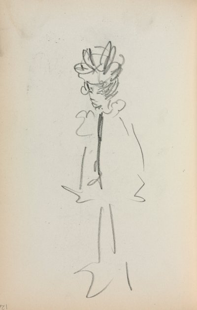 Olasz vázlatfüzet: Álló nő 34 Lásd a 126. oldalt, 1898-1899. alkotó: Maurice Brazil Prendergast