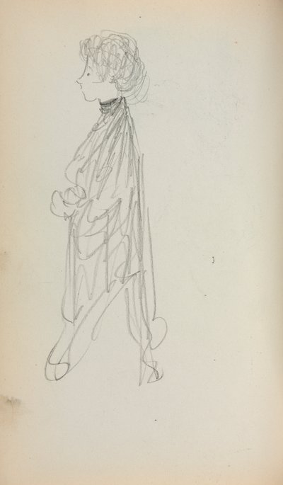 Olasz vázlatfüzet: Álló nő a profilban, 51. oldal, 1898-1899. alkotó: Maurice Brazil Prendergast
