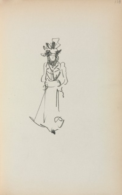 Olasz vázlatfüzet: Álló nő 118. oldal, 1898-1899. alkotó: Maurice Brazil Prendergast