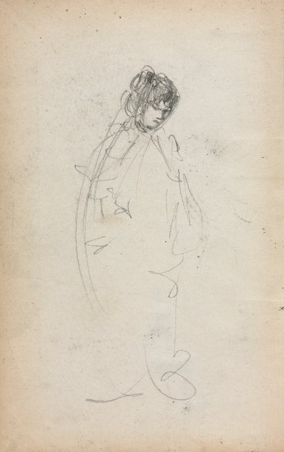 Olasz vázlatfüzet: Álló nő 1. oldal, 1898-1899. alkotó: Maurice Brazil Prendergast