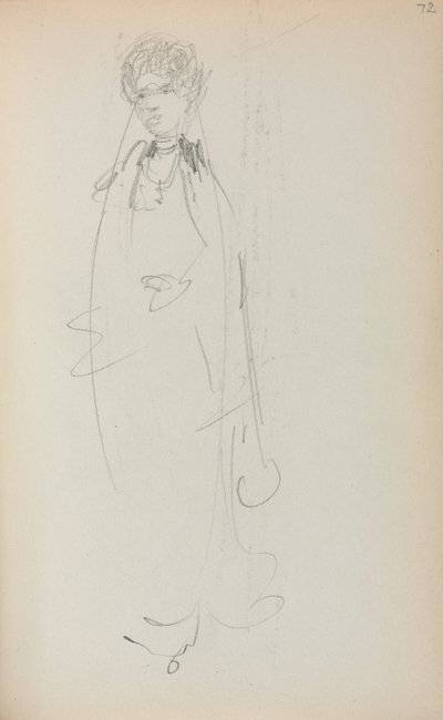Olasz vázlatfüzet: Álló nő 72. oldal, 1898-1899. alkotó: Maurice Brazil Prendergast