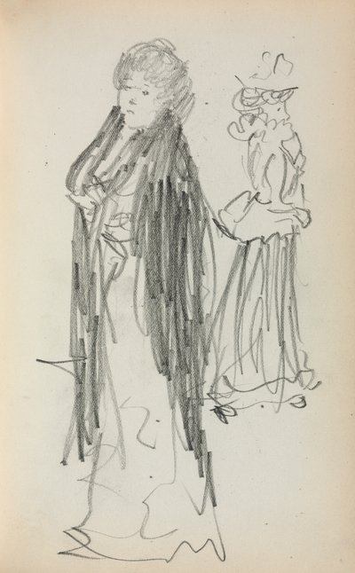 Olasz vázlatfüzet: Két álló nő 129. oldal, 1898-1899. alkotó: Maurice Brazil Prendergast