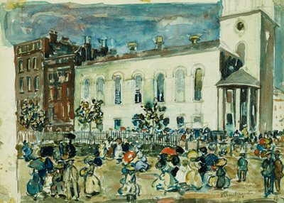 Park Street Church, Boston, 1905-1907 körül alkotó: Maurice Brazil Prendergast