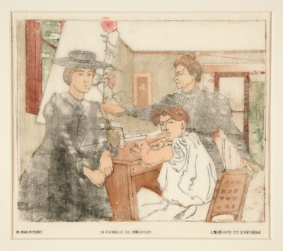 A gravírozó családja alkotó: Maurice Delcourt