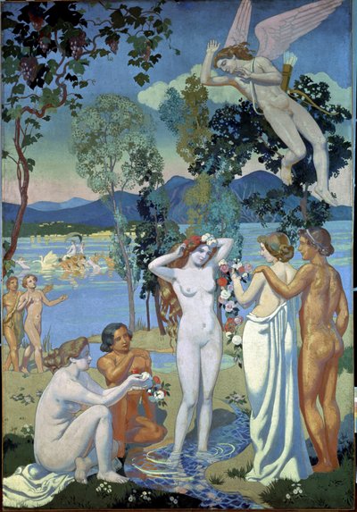 A Psyche története (1. panel: Erost megdöbbentette a Psyche szépsége). Maurice Denis festménye (1870-1943) alkotó: Maurice Denis