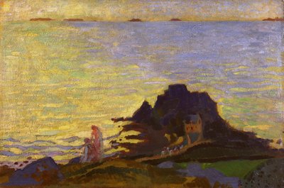 Anya és gyermeke egy sziklás kiemelkedés felett (olaj a kártyán) alkotó: Maurice Denis