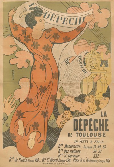 A La Dépêche de Toulouse című újság plakátja, 1892. alkotó: Maurice Denis