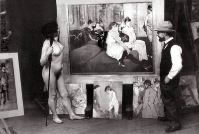 Henri de Toulouse-Lautrec a műtermében alkotó: Maurice Guibert