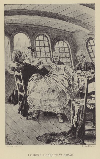 Vacsora a hajó fedélzetén (mélynyomással) alkotó: Maurice Leloir