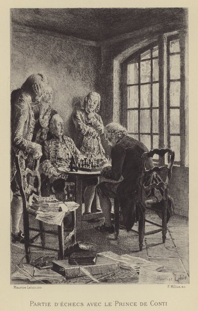 Sakkjátszma Conti hercegével (mélynyomás) alkotó: Maurice Leloir